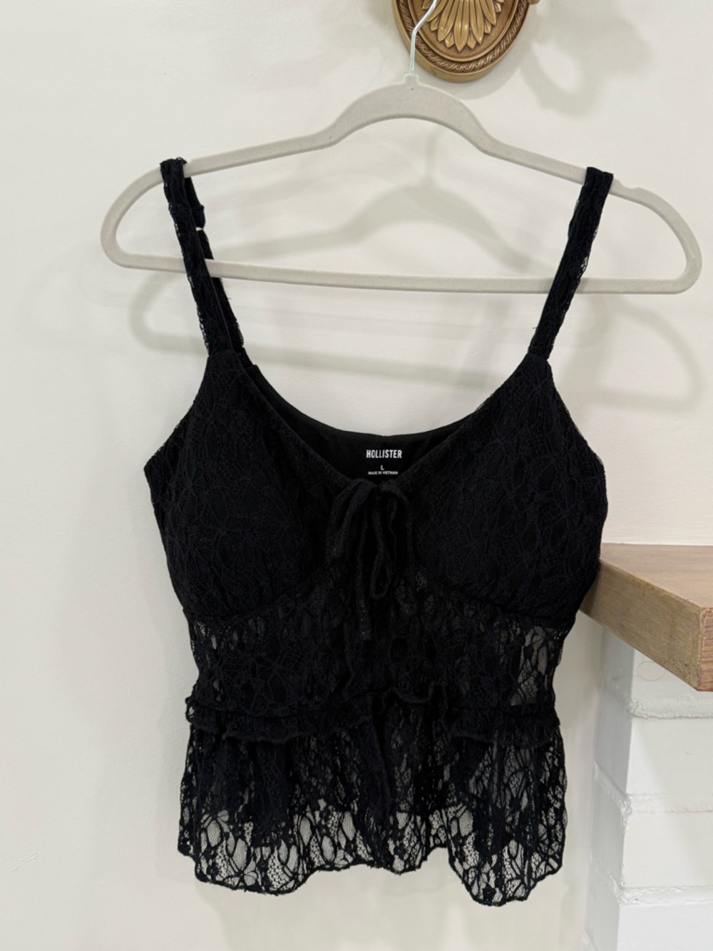Hollister Black Lace Tie-Front Camisole